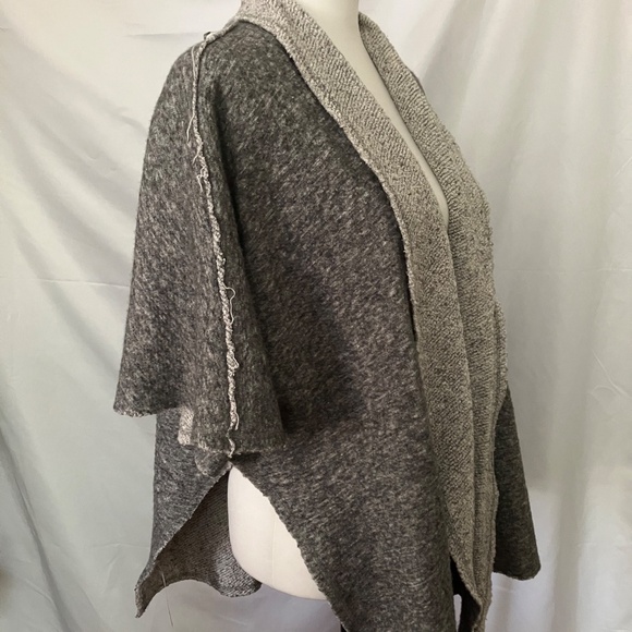 THE FISHER PROJECT Grey High Low Open Front Poncho - Picture 2 of 5